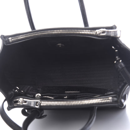 Prada Glace Calf Small Twin Pocket Tote Black 5 of 10