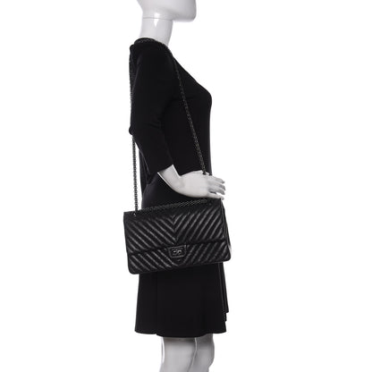 Chanel Aged Calfskin Chevron Quilted 2.55 Reissue 226 So Black 2 of 10