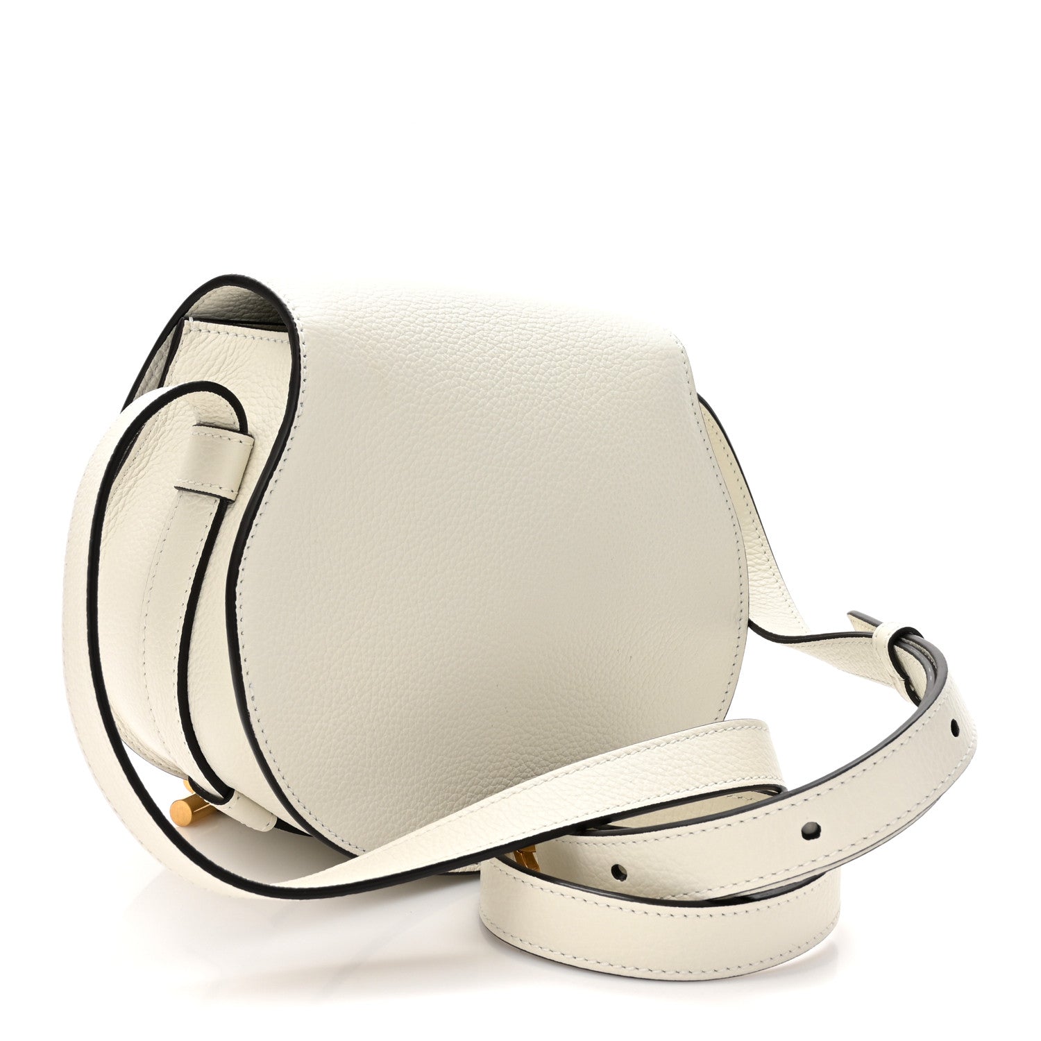 Chloe Calfskin Mini Marcie Round Crossbody Bag Abstract White 3 of 9
