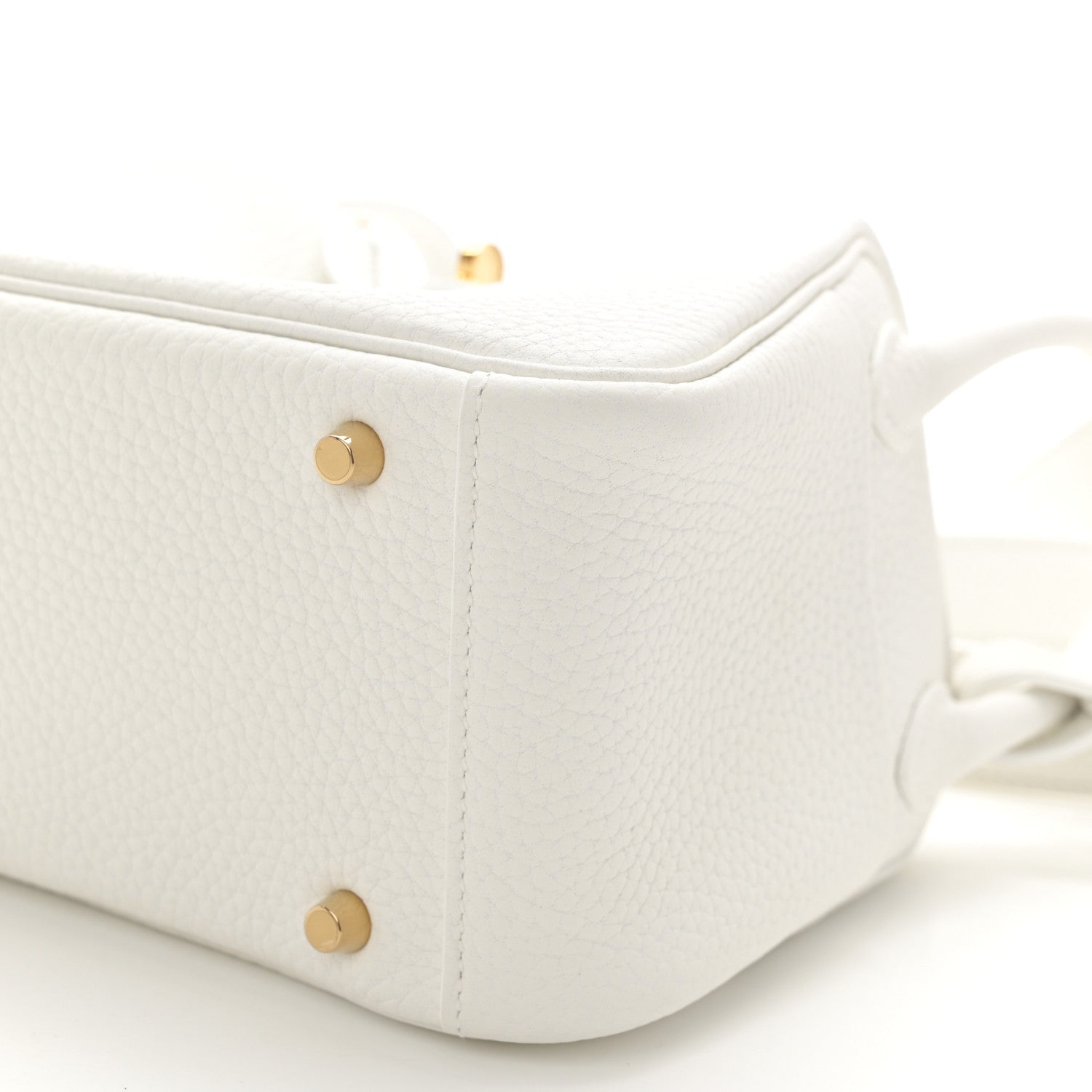Hermes Taurillon Clemence Mini Lindy 20 New White 10 of 11