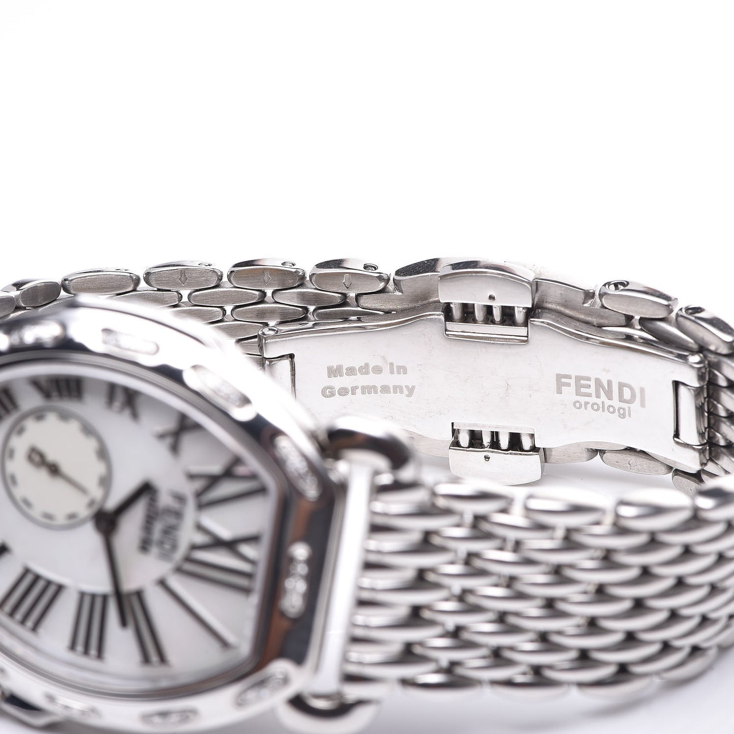 Stainless Steel Diamond Mother of Pearl 34mm Selleria Tonneau Quartz Watch