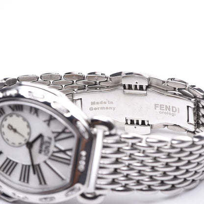 Fendi Stainless Steel Diamond Mother of Pearl 34mm Selleria Tonneau Quartz Watch 8 of 9