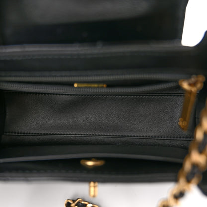 Chanel Shiny Aged Calfskin Quilted Nano Kelly Shopper Black 5 of 11