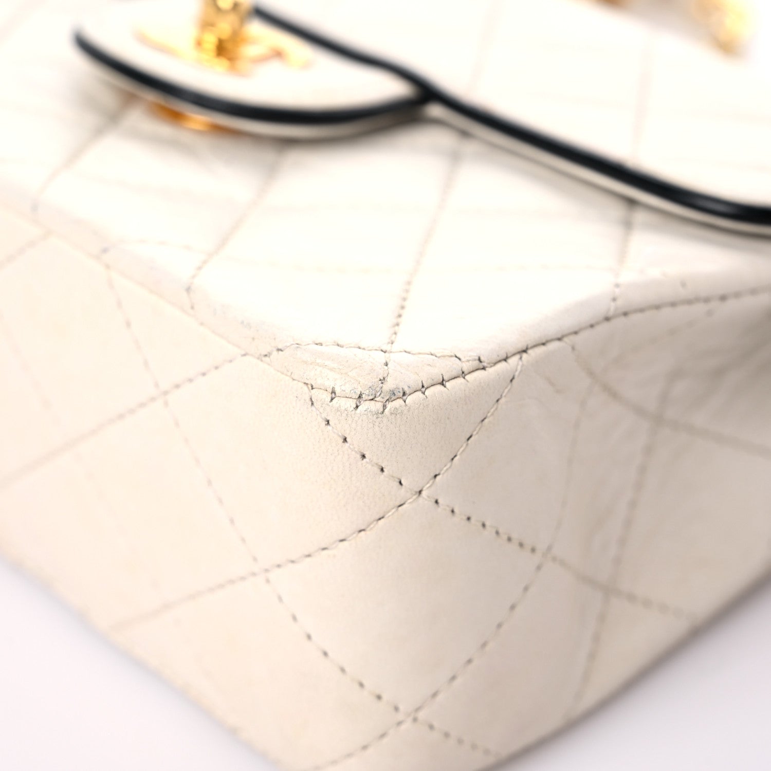 Chanel Lambskin Quilted Mini Square Flap White 9 of 17