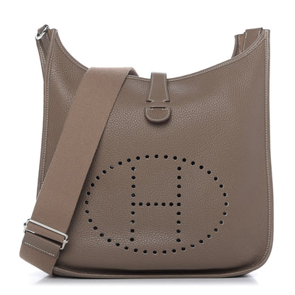 Hermes Taurillon Clemence Evelyne III GM Etoupe 1 of 9
