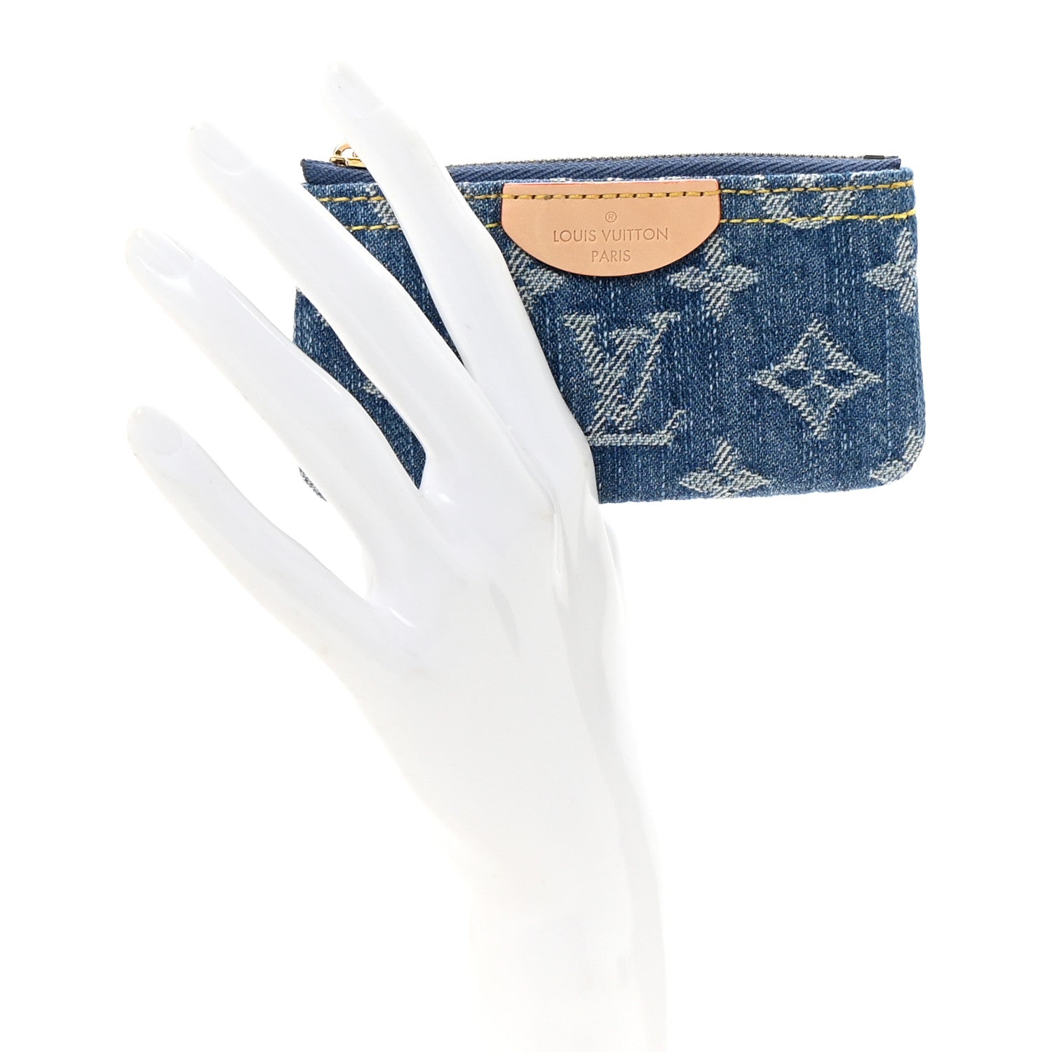 Louis Vuitton Monogram Denim Key Pouch Denim Blue 2 of 7