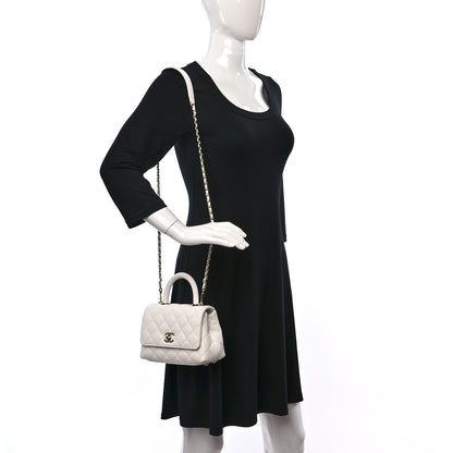 Chanel Caviar Quilted Extra Mini Coco Handle Flap White 2 of 10