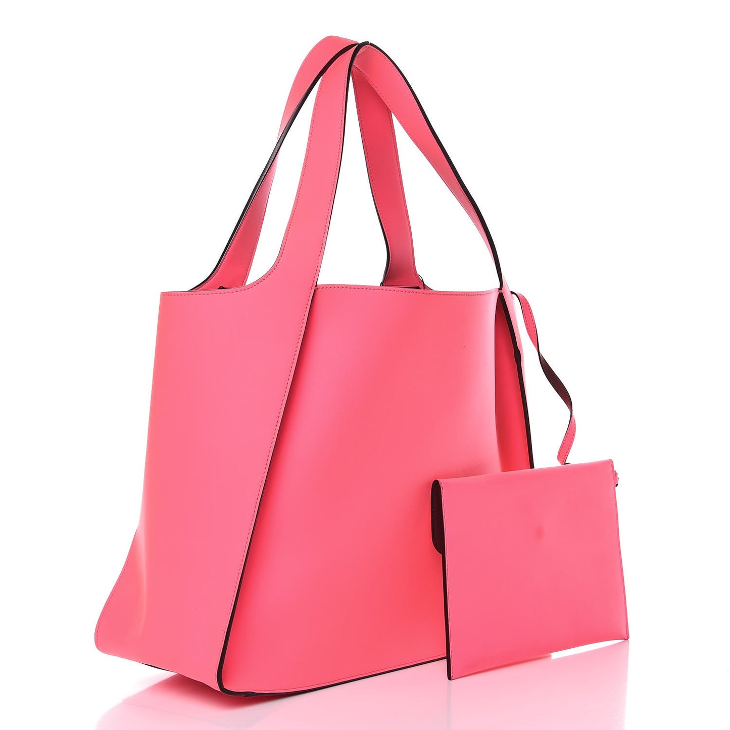 Eco Alter Nappa East West Perforated Tote Fluorescent Pink