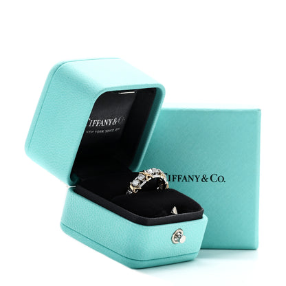 Tiffany Platinum 18K Yellow Gold Diamond Schlumberger Sixteen Stone Ring 53 6.5 6 of 6