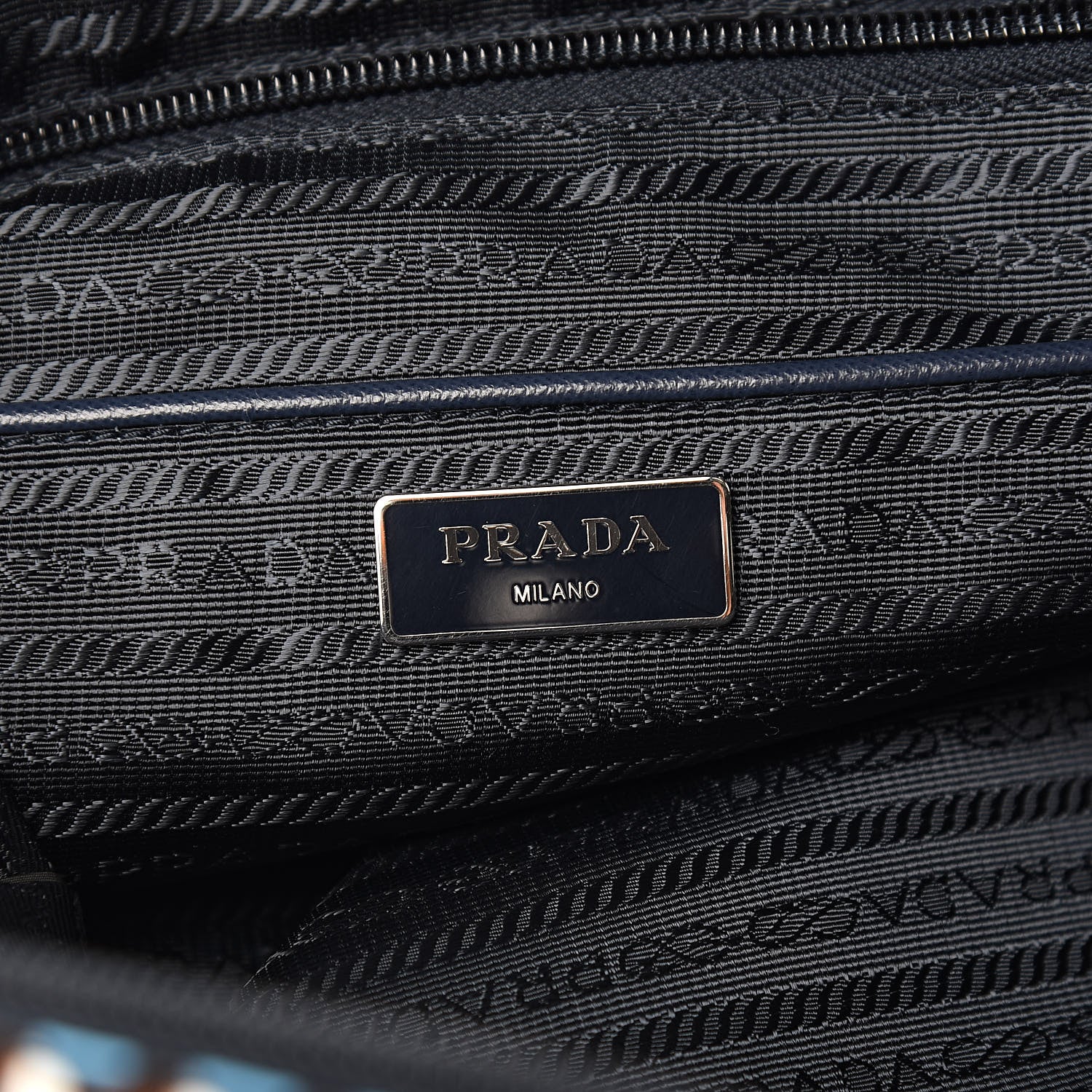 Prada Tessuto Nylon Saffiano Print Tote Azzurro 6 of 10