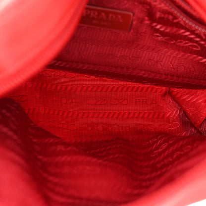 Prada Tessuto Nylon Vela Saffiano Necessaire Wristlet Pouch Rosso 6 of 10