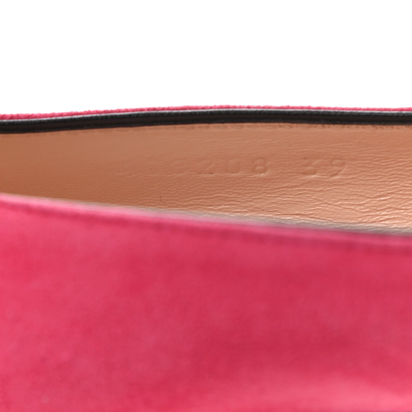 Kid Scamosciato GG Marmont Fringe 50mm Loafer Pumps 39 Hot Pink