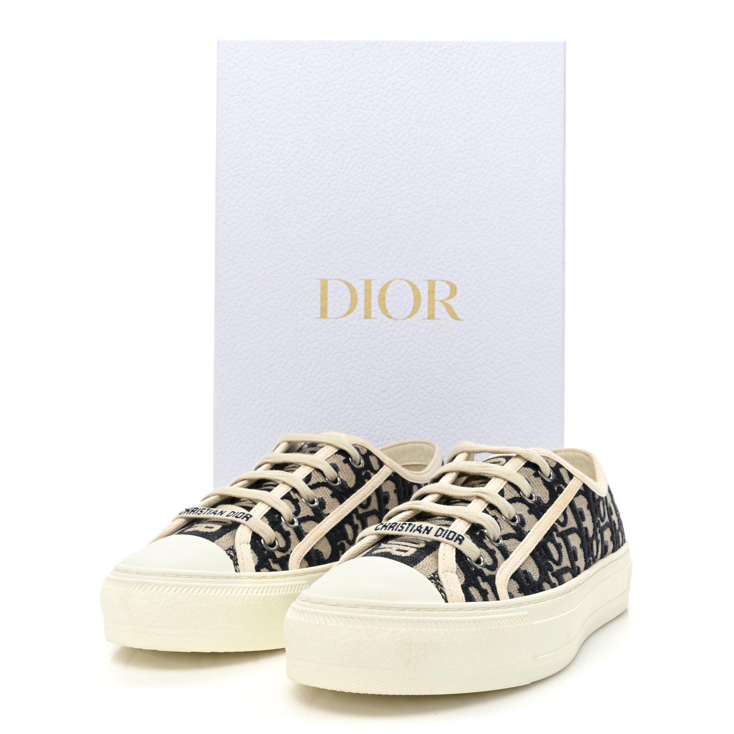 Canvas Oblique Walk'N'Dior Low Top Sneakers 36.5 Deep Blue