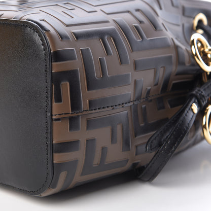 Fendi Vitello Liberty F is Fendi Bi-Color FF 1974 Embossed Mini Mon Tresor Bucket Bag Maya Black 11 of 13