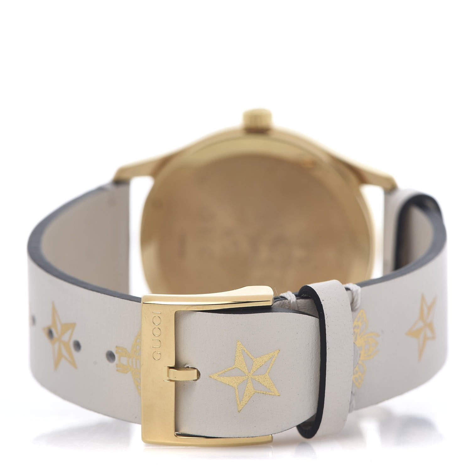Gucci Stainless Steel Calfskin 38mm G-Timeless Bee Star Quartz Watch White 4 of 5