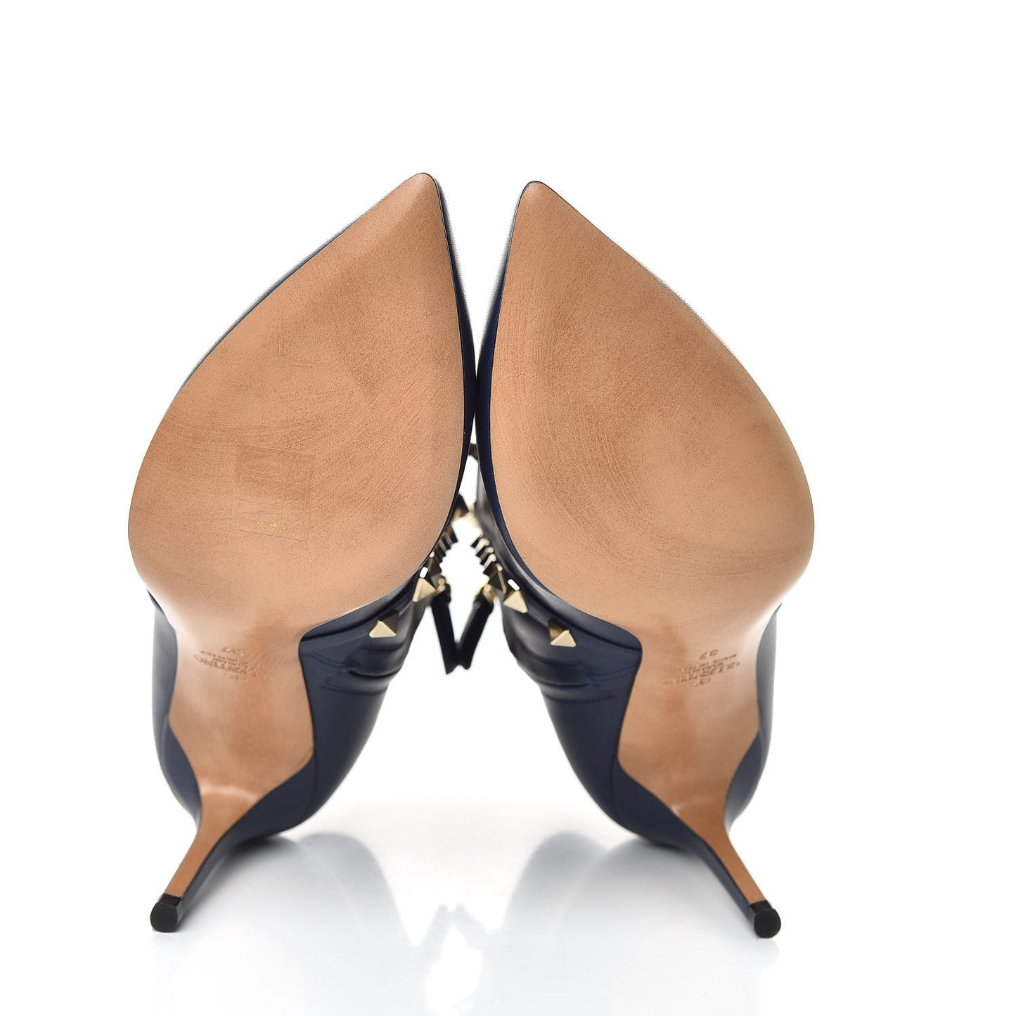 Calfskin Rockstud 85mm Ankle Booties 37 Pure Blue