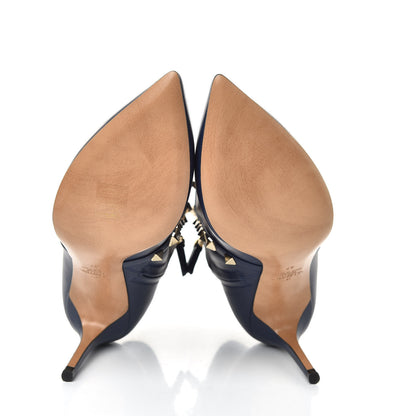 Valentino Garavani Calfskin Rockstud 85mm Ankle Booties 37 Pure Blue 5 of 9