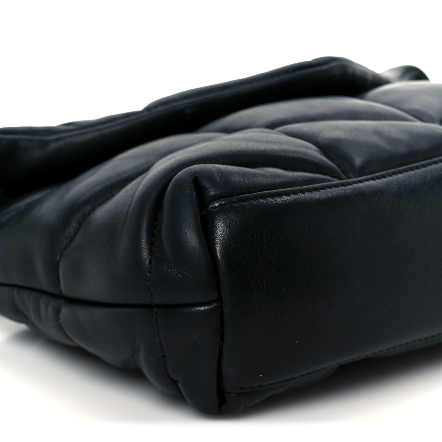 Lambskin Quilted Toy Loulou Puffer Monogram Chain Satchel Black