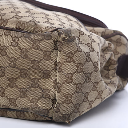 Gucci Monogram Natural Pigskin Large Diaper Bag Beige Ebony Cocoa Dark Chocolate 6 of 17