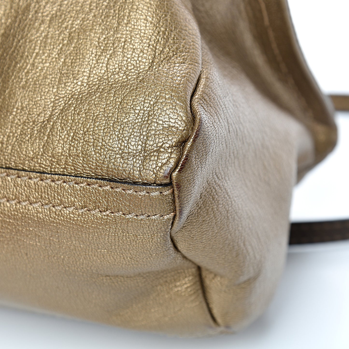 Metallic Sugar Goatskin Mini Pandora Gold