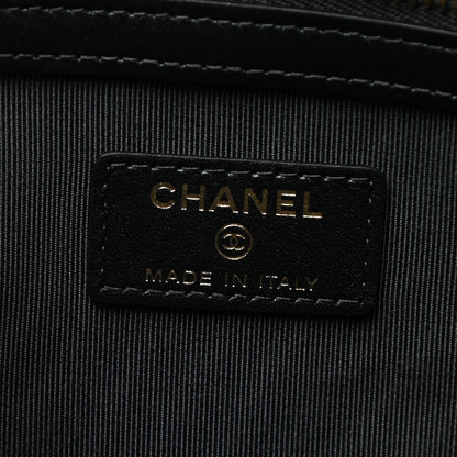 Chanel Iridescent Caviar Medium Night by the C Pouch Clutch Black 5 of 7
