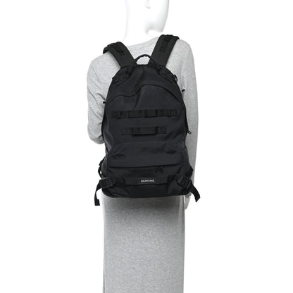 Balenciaga Nylon Logo Embroidered Medium Army Multicarry Backpack Black 2 of 10