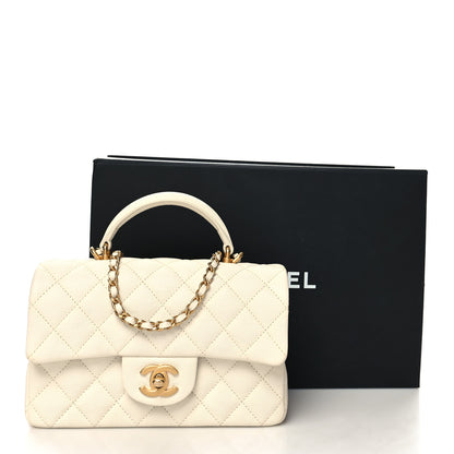 Chanel Caviar Quilted Mini Top Handle Rectangular Flap White 11 of 11