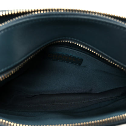 Chanel Calfskin Grosgrain Stitched Button Up Camera Case Green 8 of 21