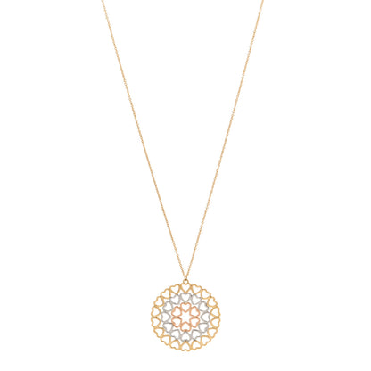Tiffany 18K Yellow White Rose Gold Paloma Picasso Crown of Hearts Medallion Pendant Necklace 1 of 6