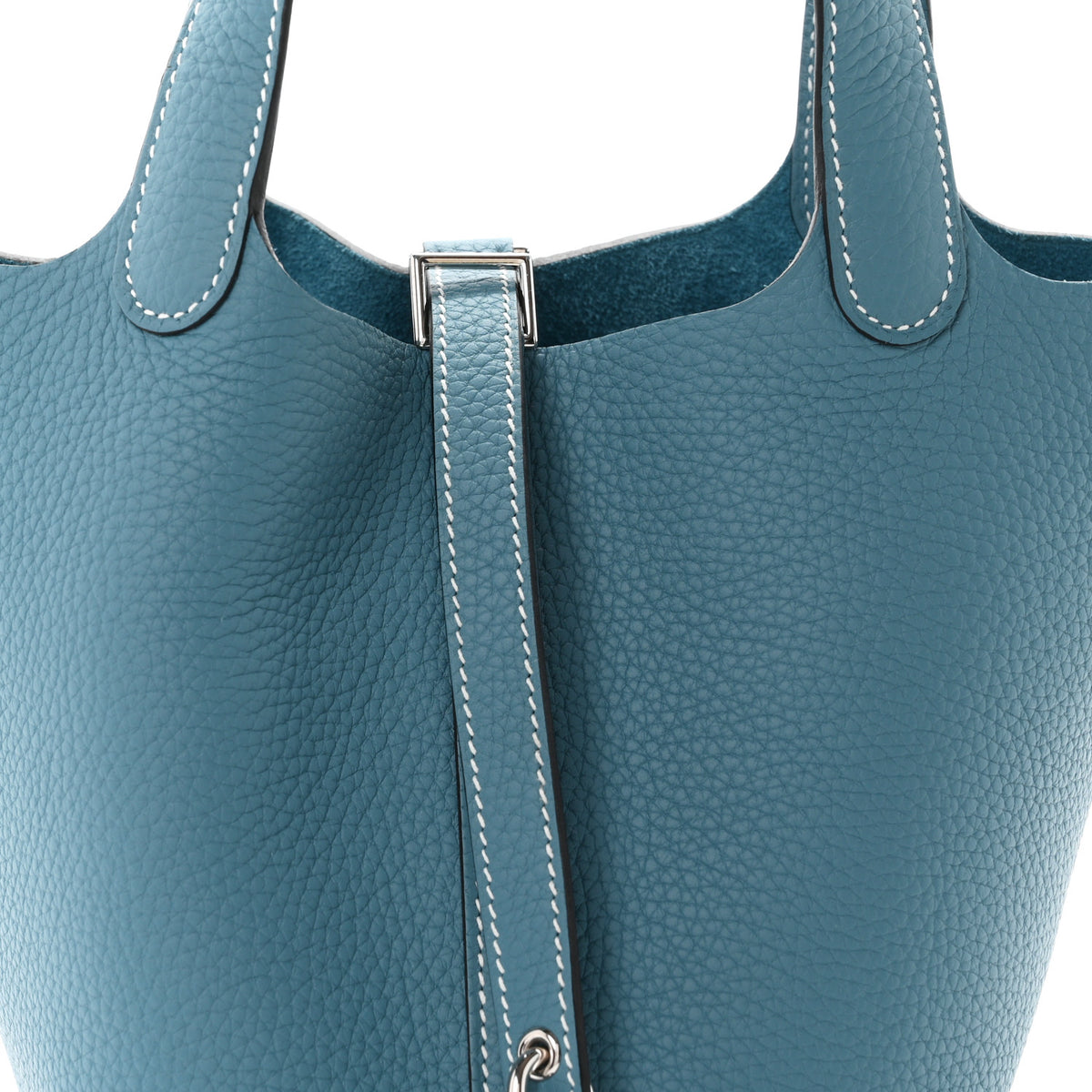 Hermes Taurillon Clemence Picotin Lock 18 PM New Blue Jean 8 of 11