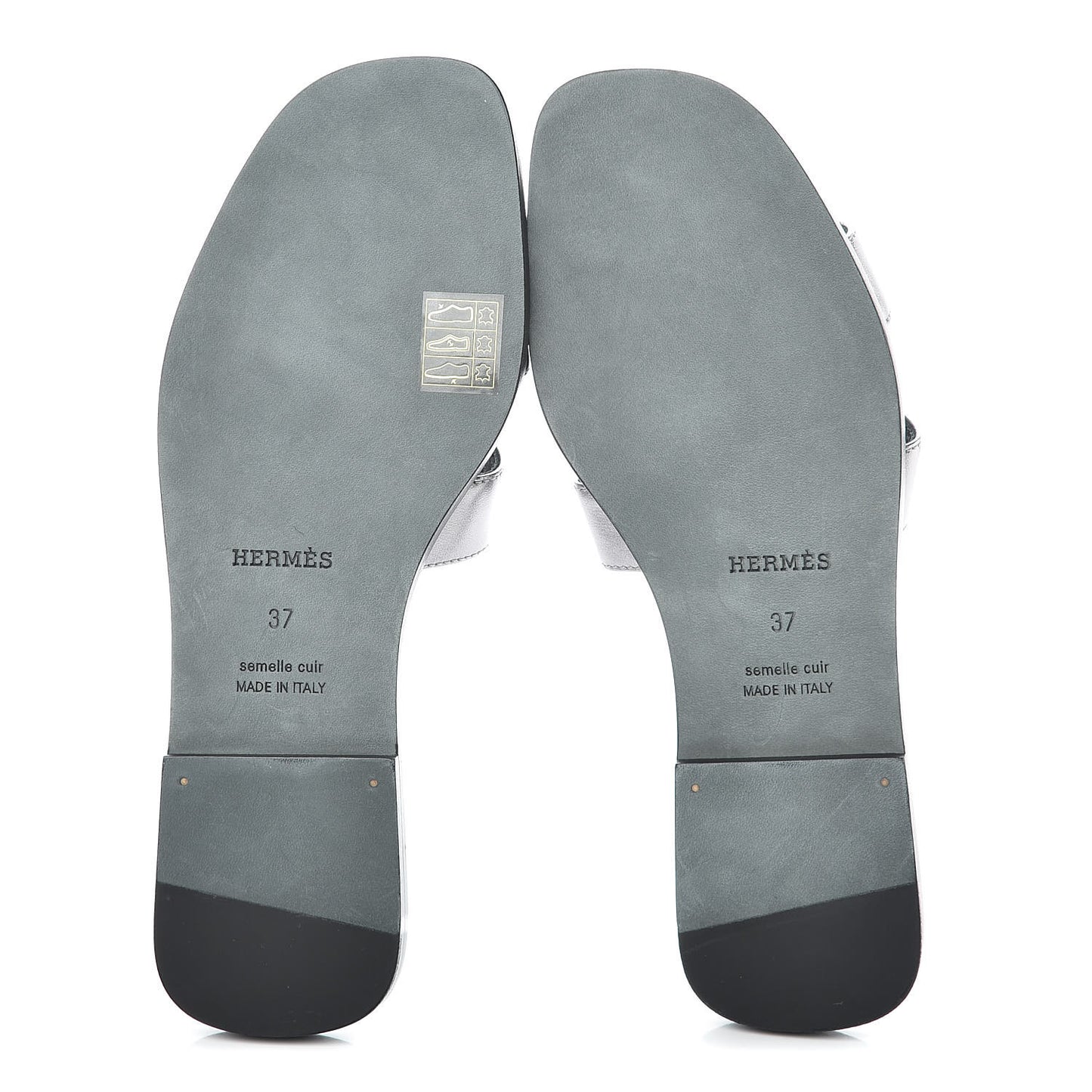 Metallic Nappa Calfskin Oran Sandals 37 Argent