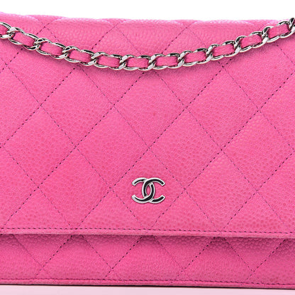 Chanel Iridescent Caviar Quilted Wallet on Chain WOC Pink 13 of 13