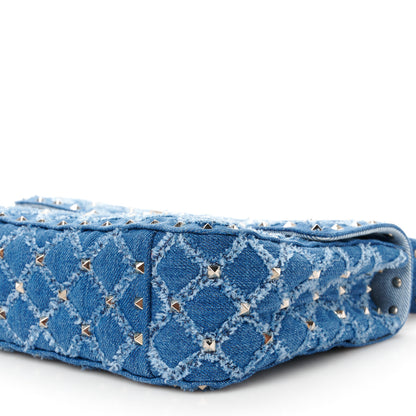 Valentino Garavani Denim Medium Rockstud Spike Shoulder Bag Denim 10 of 12