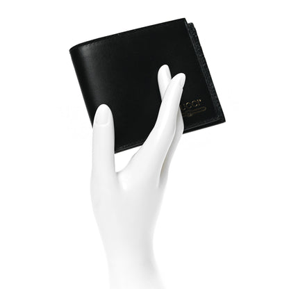 Gucci Plutone Calfskin Logo Bi-Fold Wallet Black 2 of 8