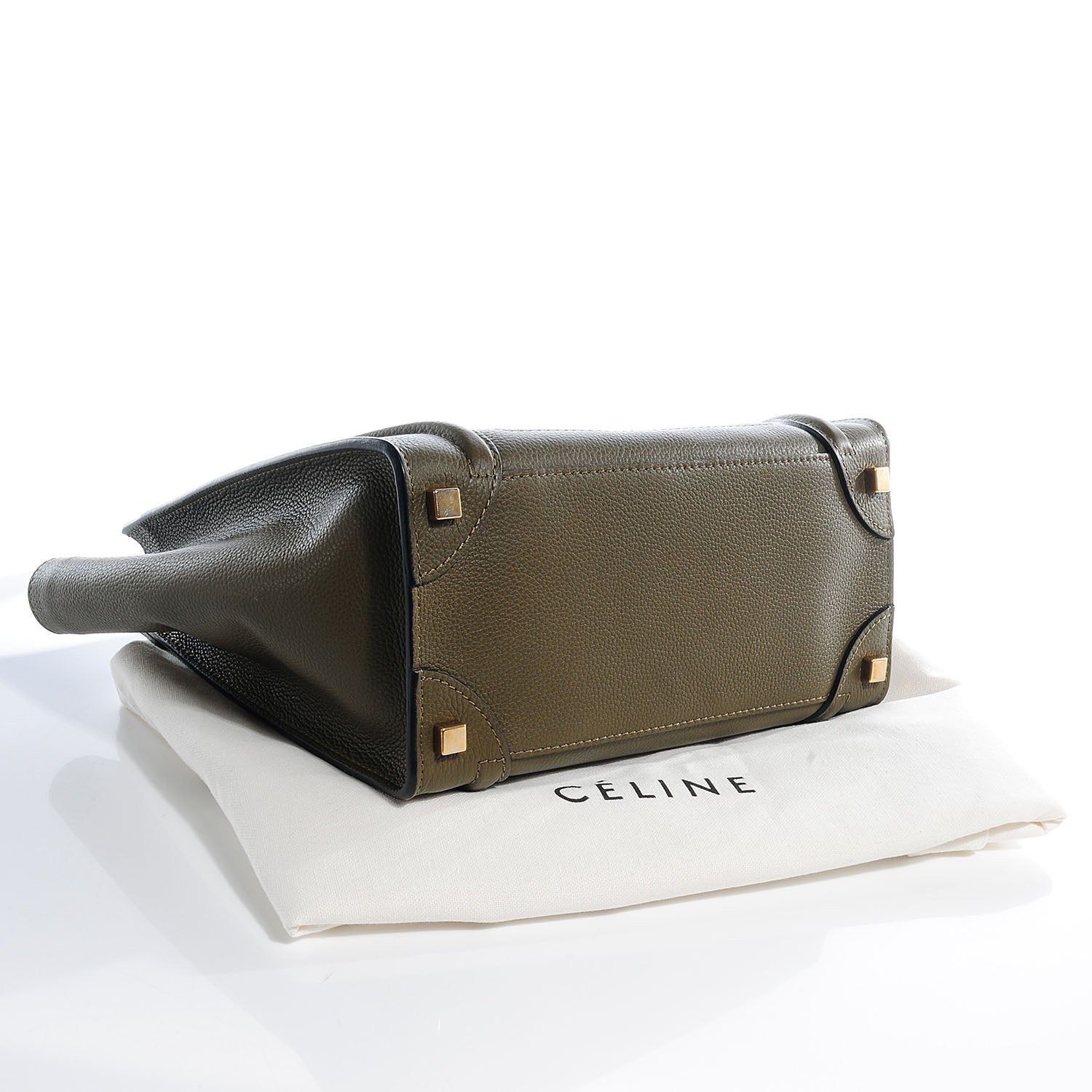 Celine Drummed Leather Micro Luggage Bag Jungle 4 of 9