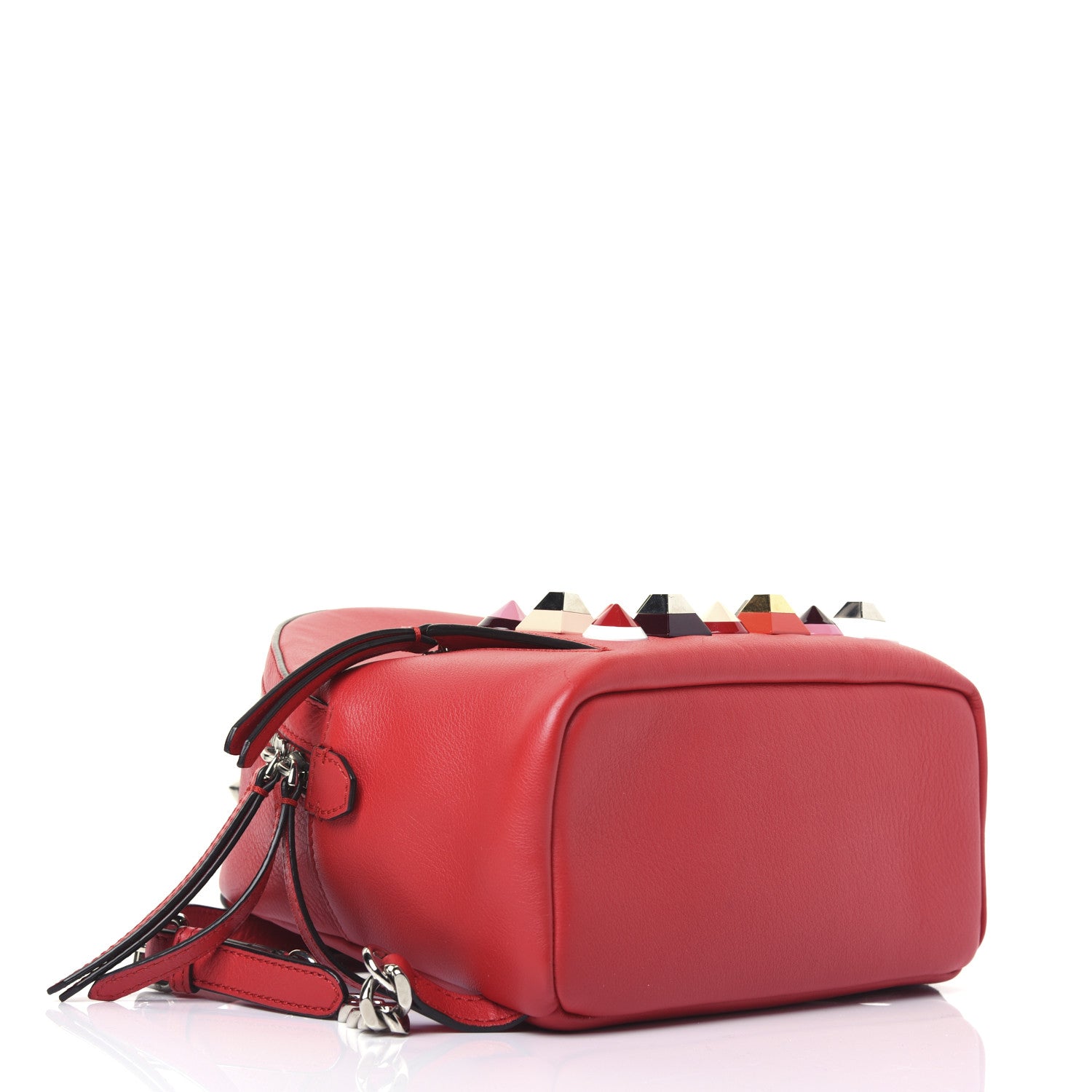 Fendi Vitello Dolce Studded Mini Backpack Fiamma Multicolor 3 of 15