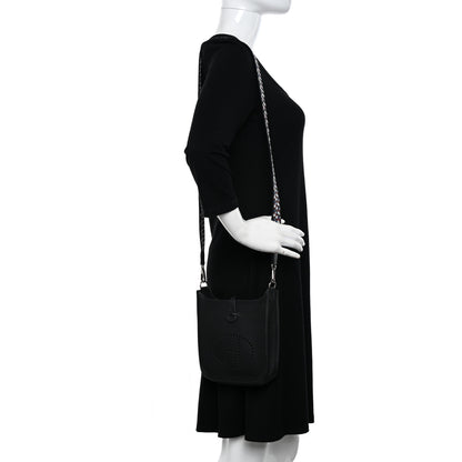 Hermes Taurillon Maurice Zigzag Evelyne TPM Black White Deep Blue 2 of 11