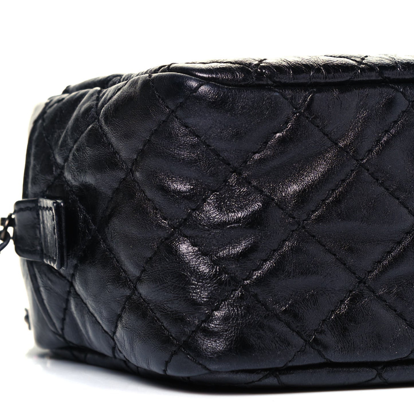 Aged Calfskin Quilted Small Reissue Camera Case So Black