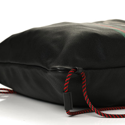 Gucci Calfskin Logo Drawstring Backpack Black 10 of 12