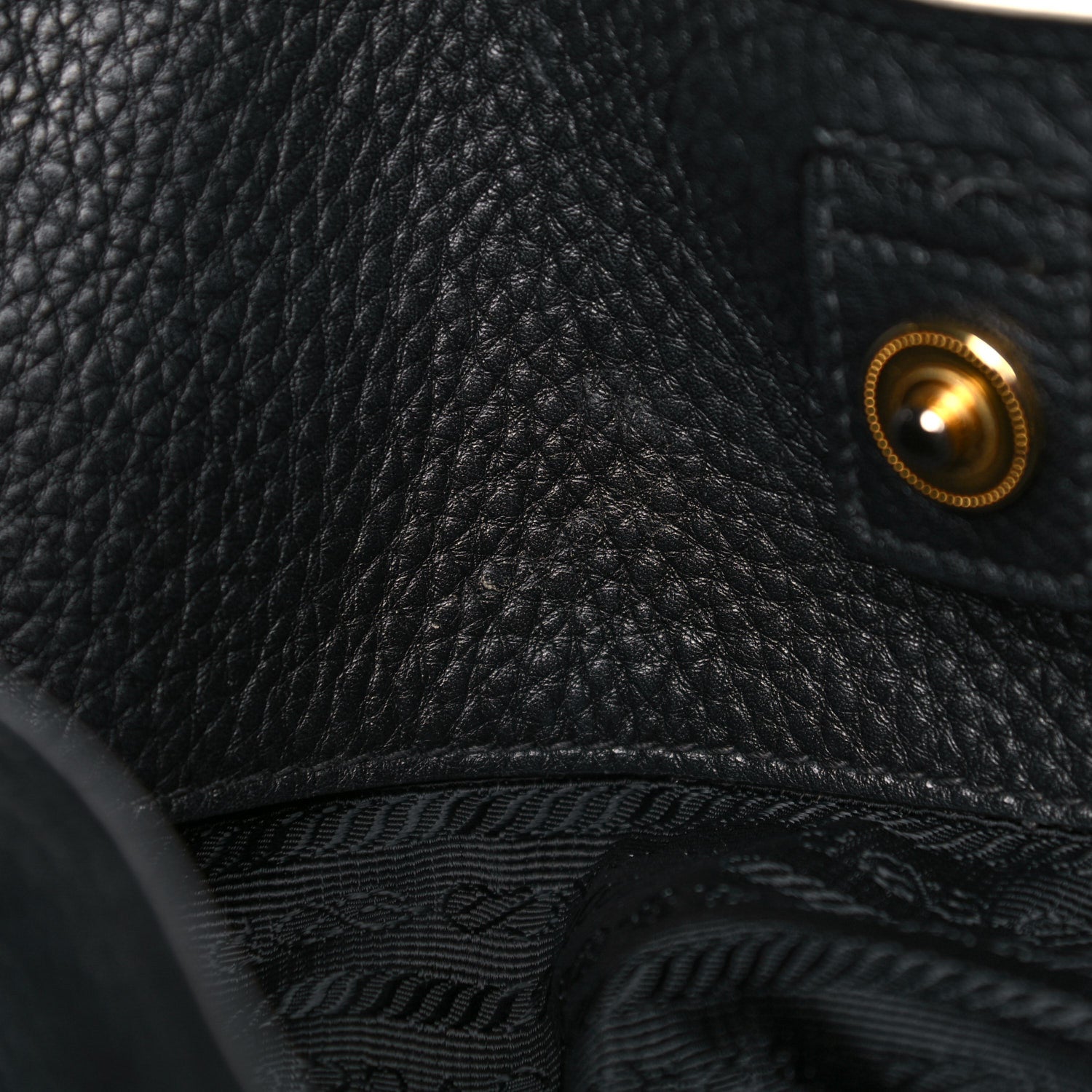 Prada Vitello Daino Side Pocket Tote Black 13 of 25