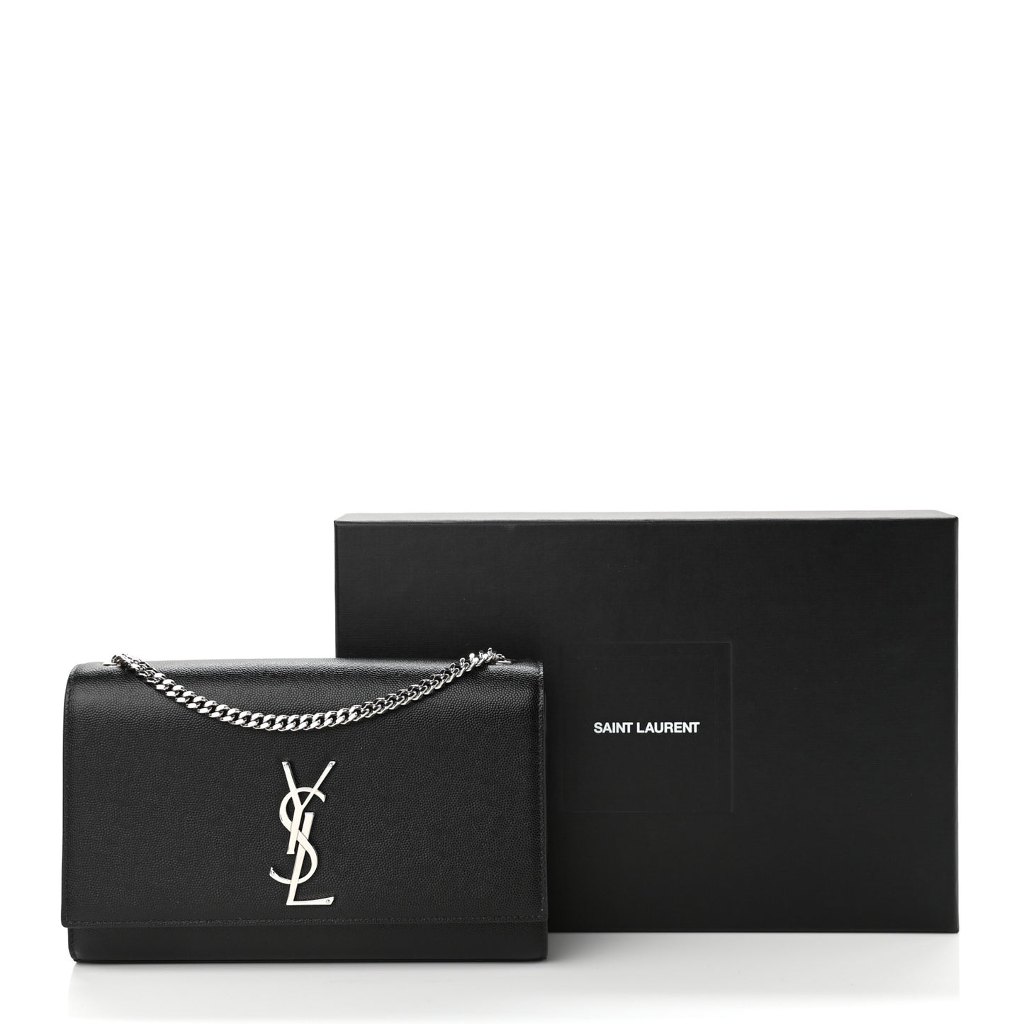 Grain De Poudre Medium Classic Monogram Kate Satchel Black
