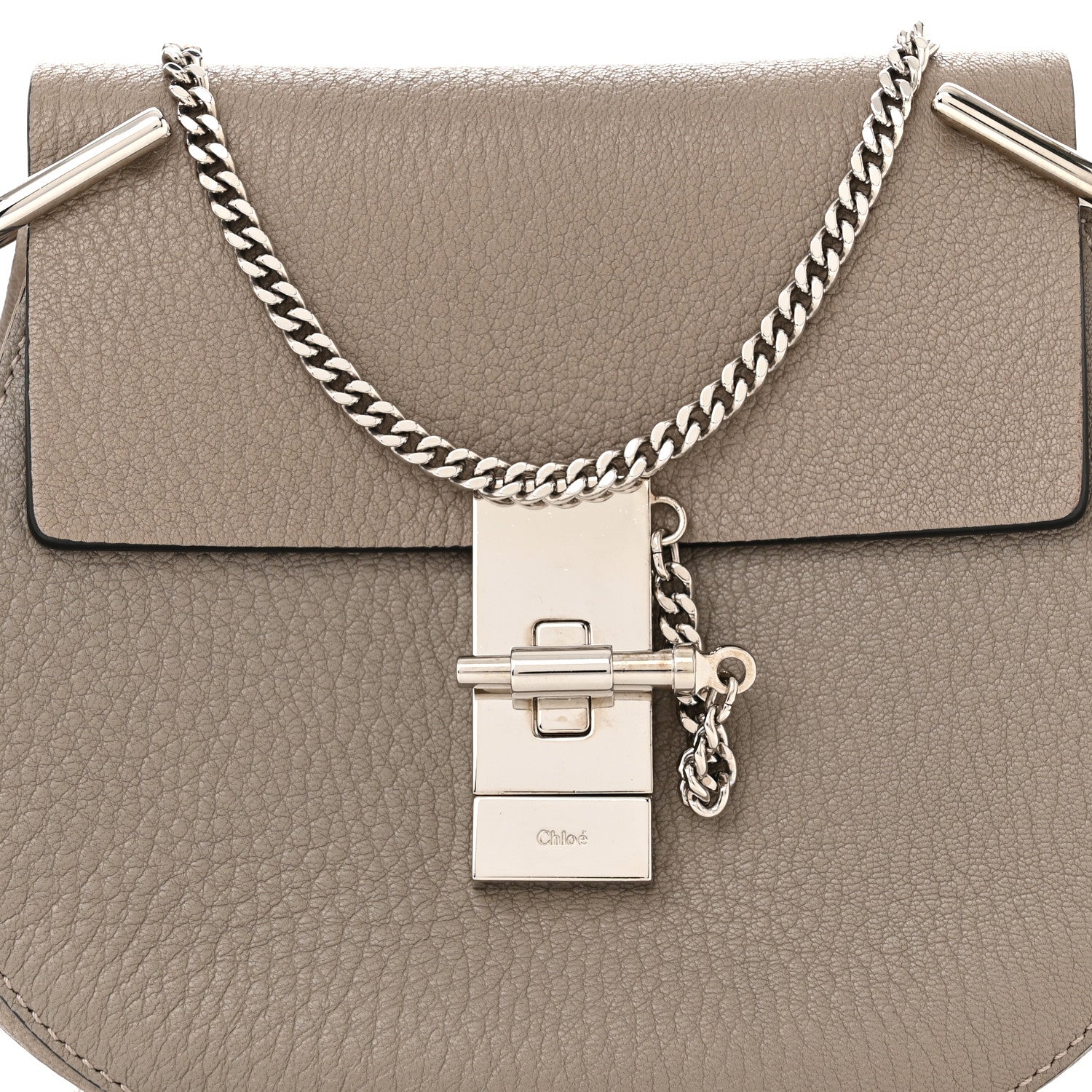 Chloe Grained Lambskin Mini Drew Shoulder Bag Motty Grey 7 of 10