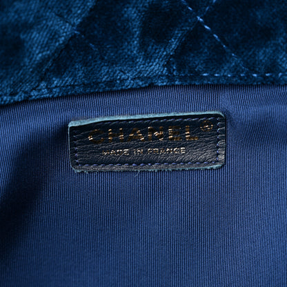 Chanel Velvet Quilted XXL Travel Flap Bag Blue 7 of 11