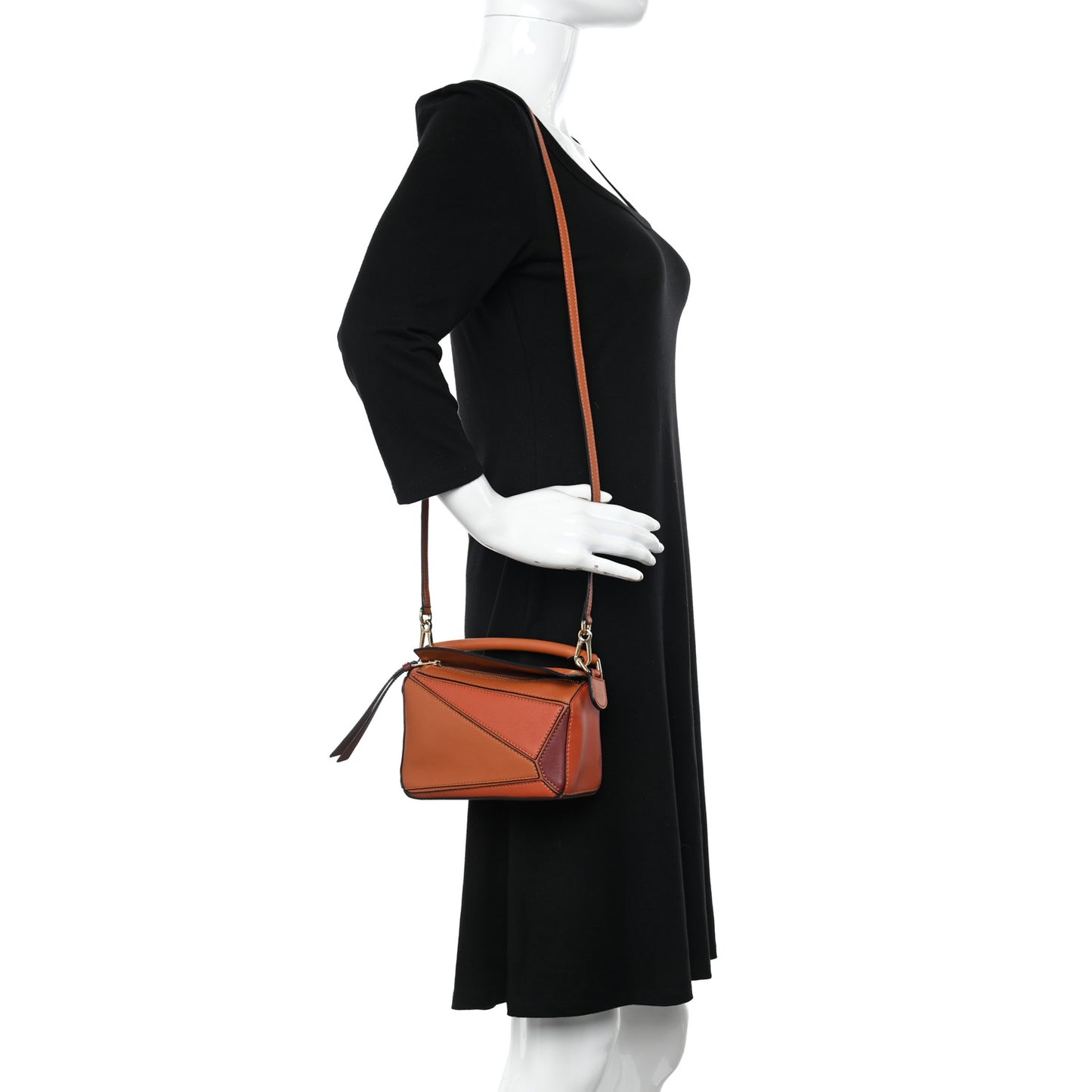Calfskin Mini Puzzle Bag Spice Orange Pumpkin
