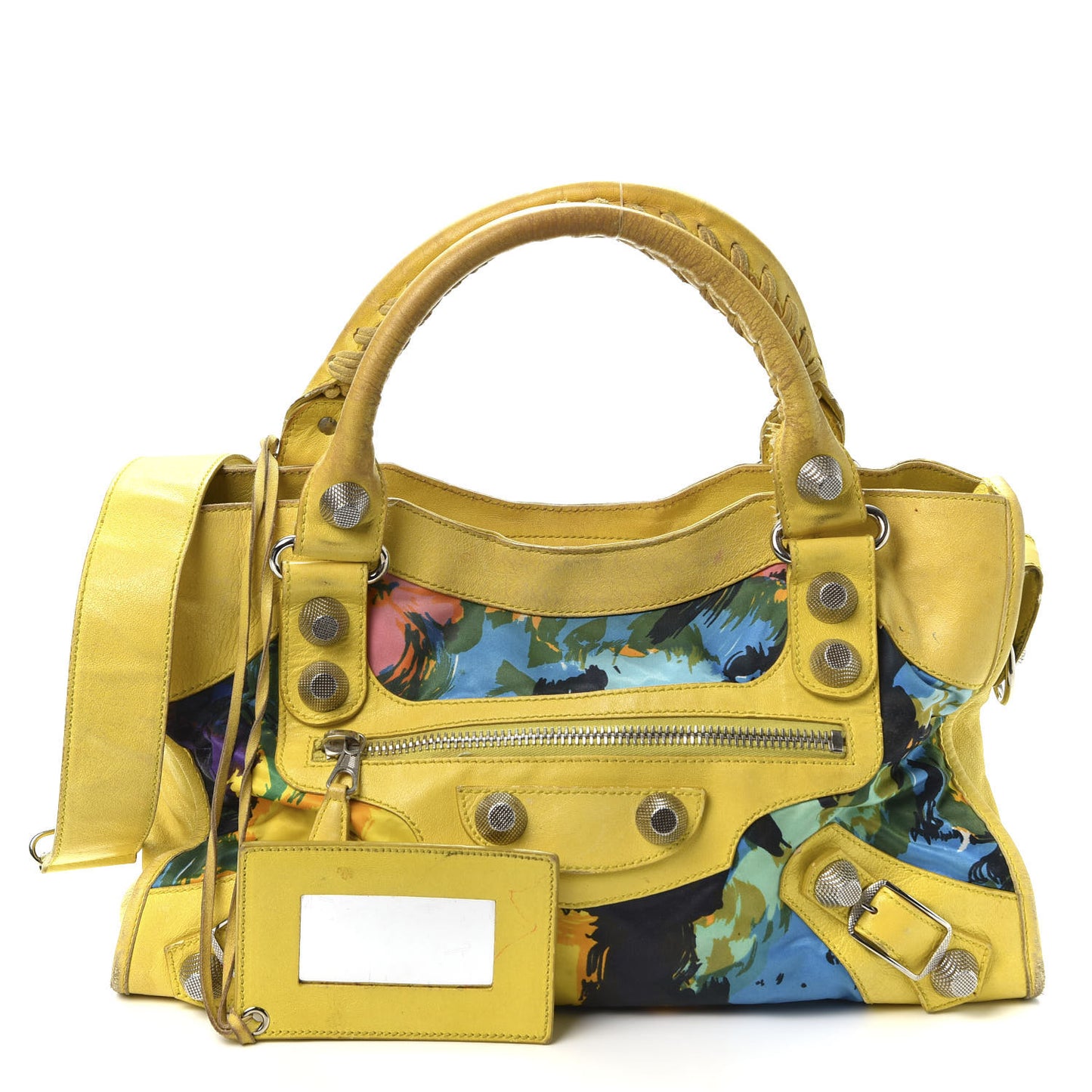 Agneau Canvas Floral Giant 21 Silver Hardware City Bouton D or