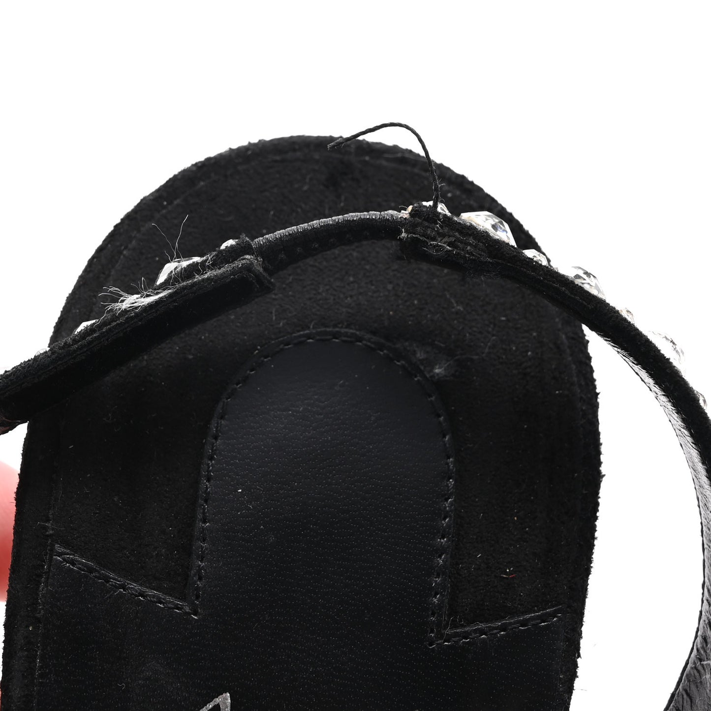 Veau Velours Strass Emilie 85 Sandals 41  Black