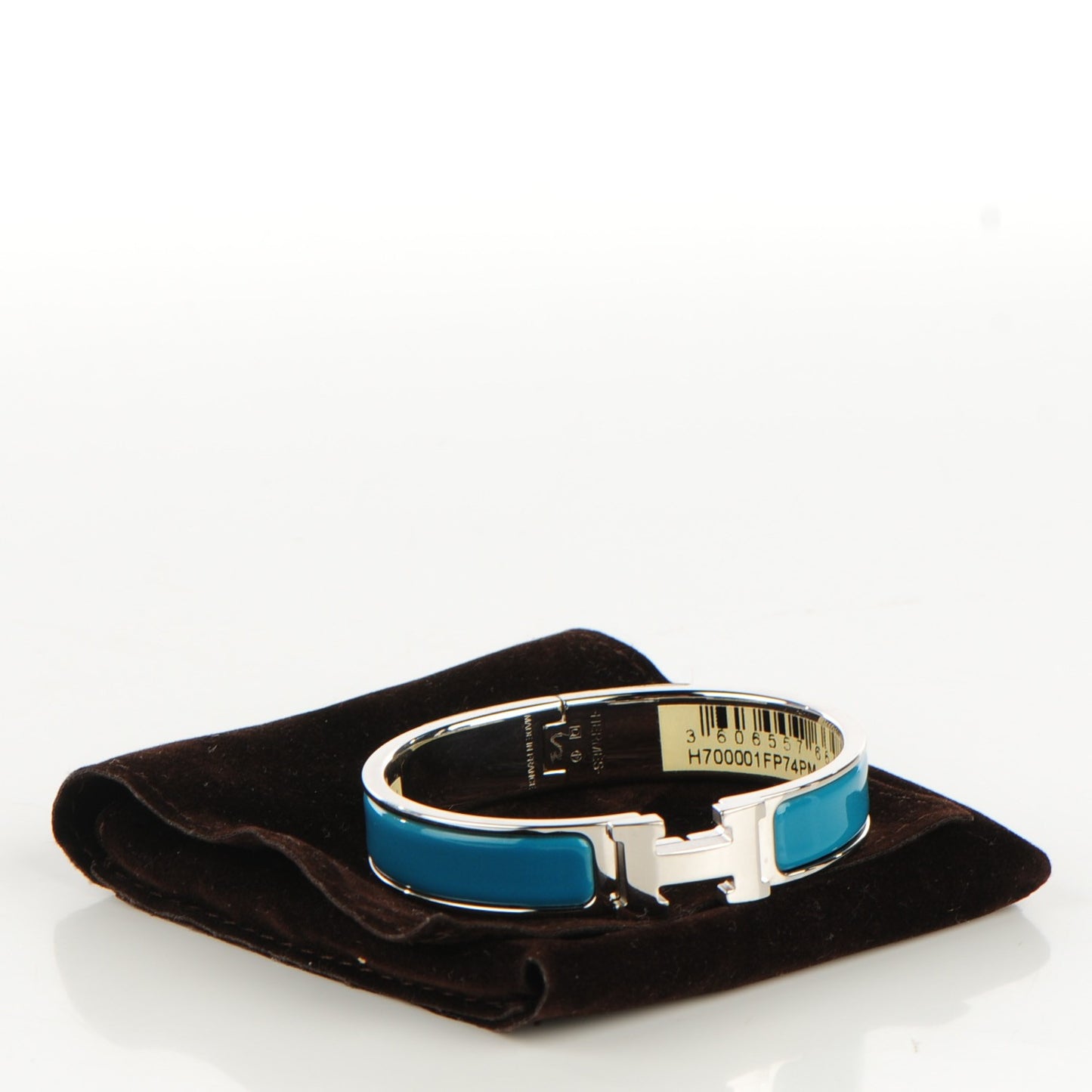 Enamel Narrow Clic Clac H Bracelet PM Bleu Indien