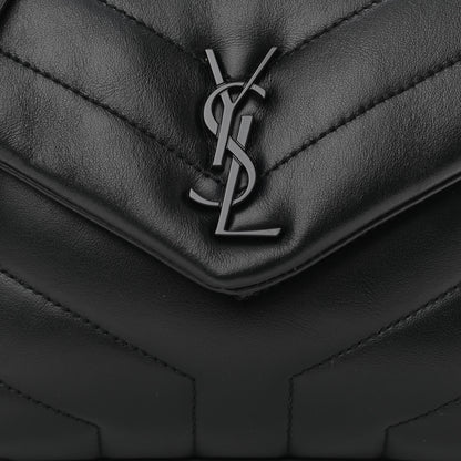 Saint Laurent Calfskin Y Quilted Monogram Toy Loulou Crossbody Bag Black 8 of 10