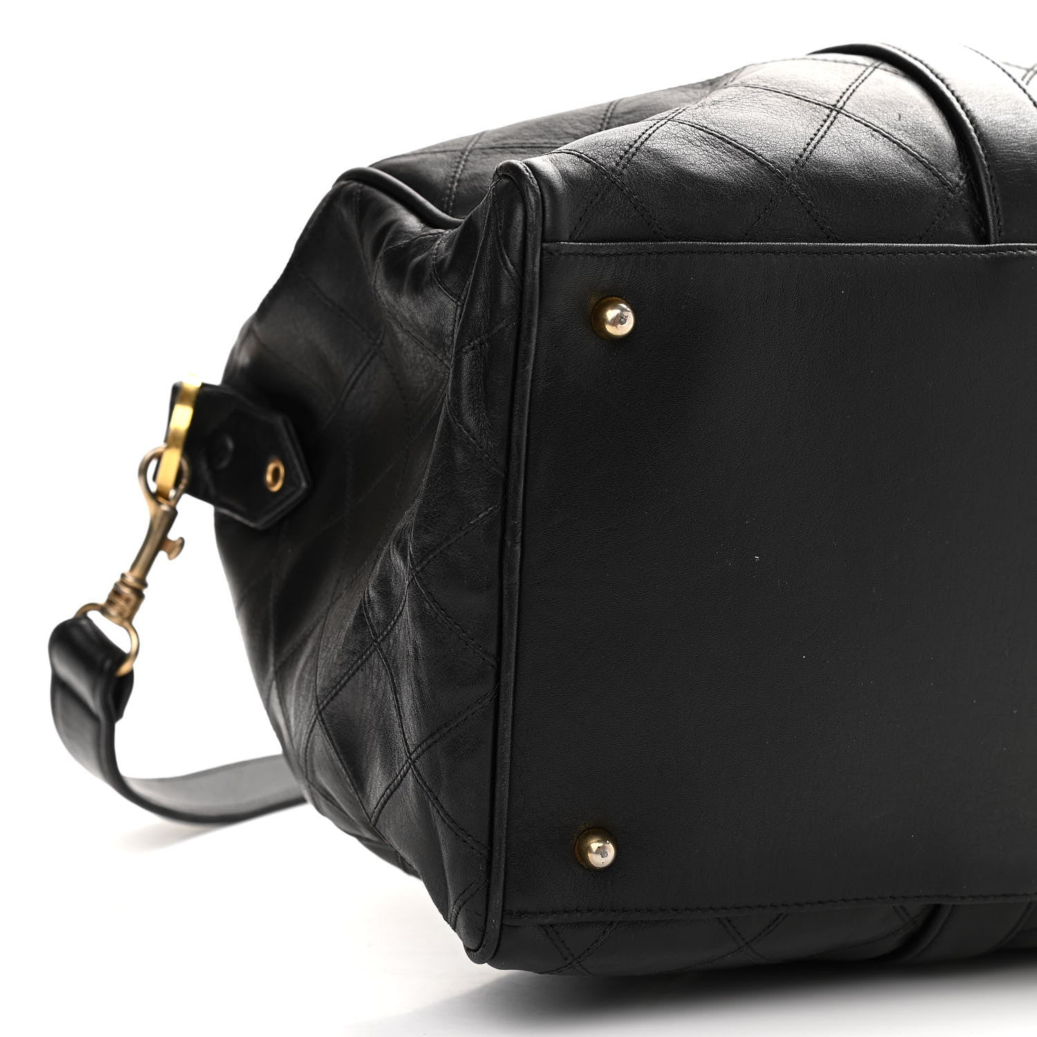 Chanel Calfskin Stitched CC Boston Black 11 of 15