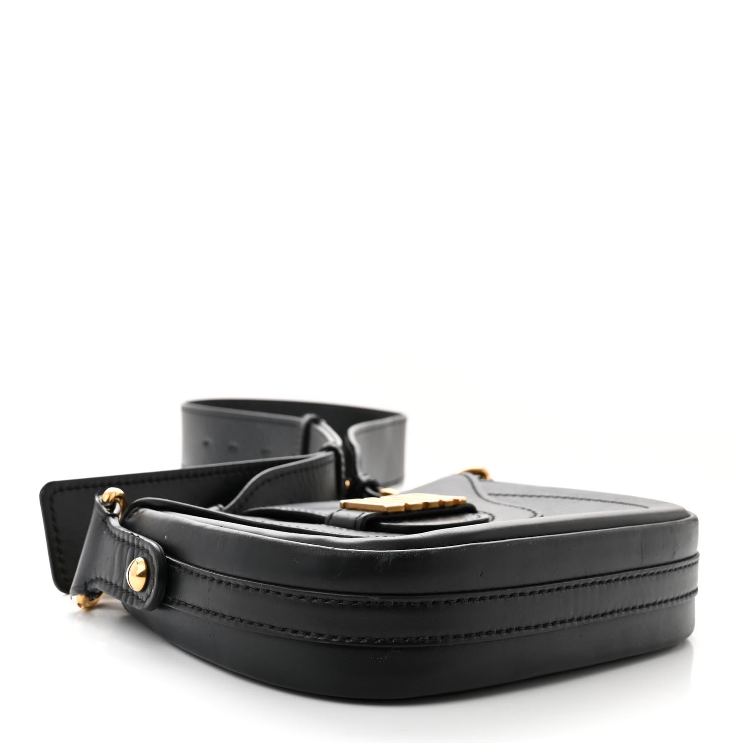 Christian Dior Calfskin D Fence Saddle Bag Black 4 of 15